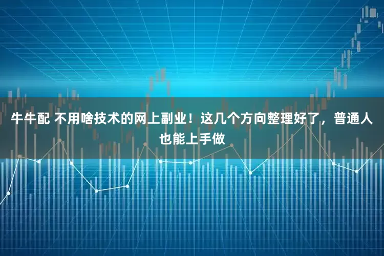 牛牛配 不用啥技术的网上副业！这几个方向整理好了，普通人也能上手做